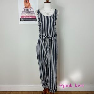 Anthropologie Drew Striped Jogger Jumpsuit